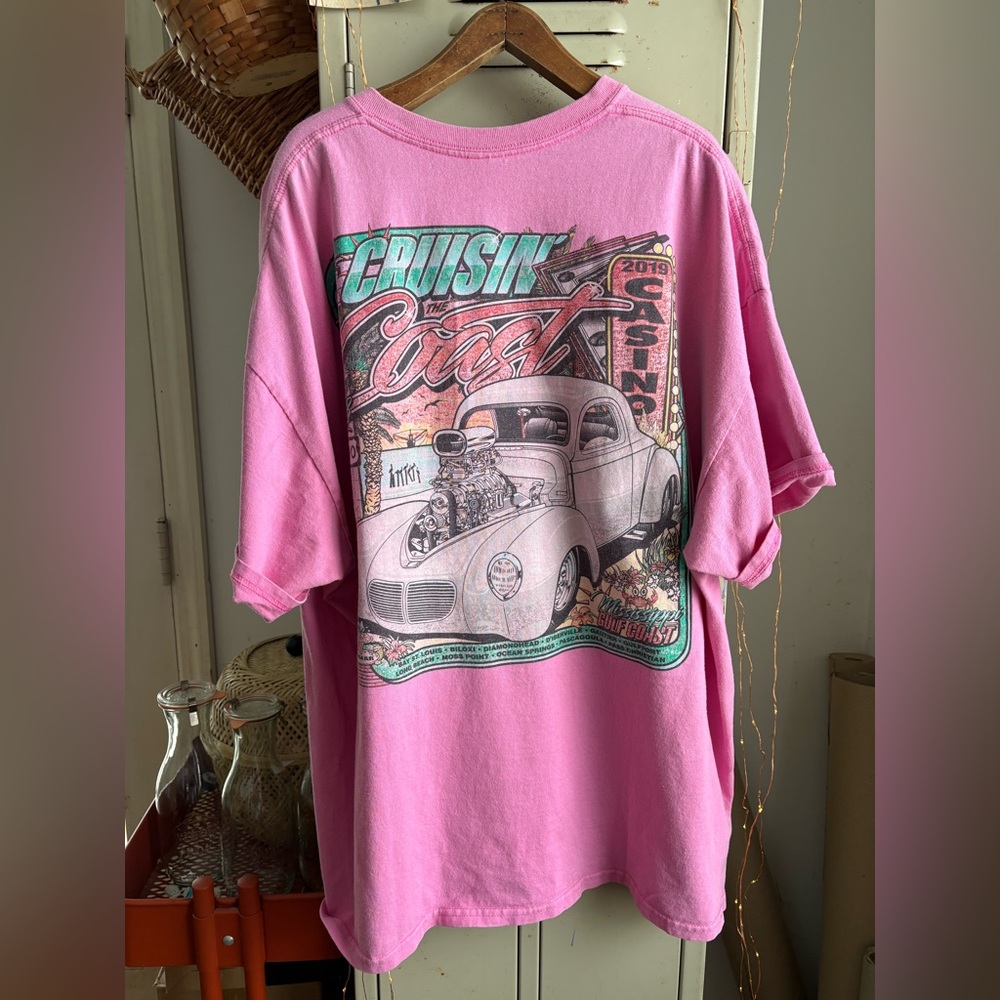 Bubblegum Pink Cruisin The Coast Oversized  Tee